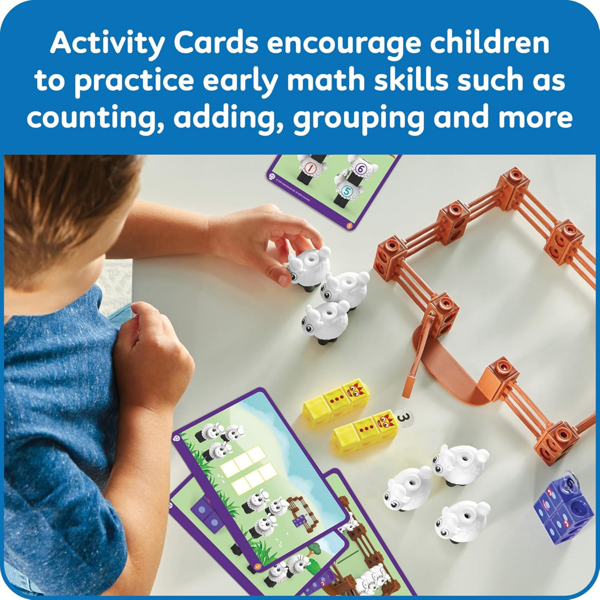 Learning Resources MathLink Cubes Numberblocks Counting Sheep Farm Activity Set, Buildable Characters, Early Math Learning Toys, and Farmyard Play, 89 Piece Set for Ages 3 and Up