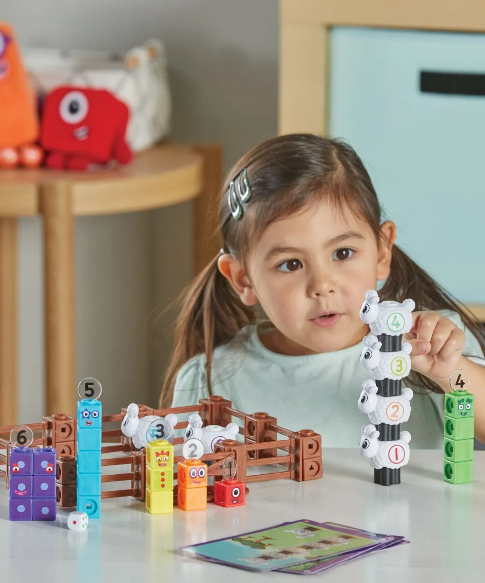 Learning Resources MathLink Cubes Numberblocks Counting Sheep Farm Activity Set, Buildable Characters, Early Math Learning Toys, and Farmyard Play, 89 Piece Set for Ages 3 and Up