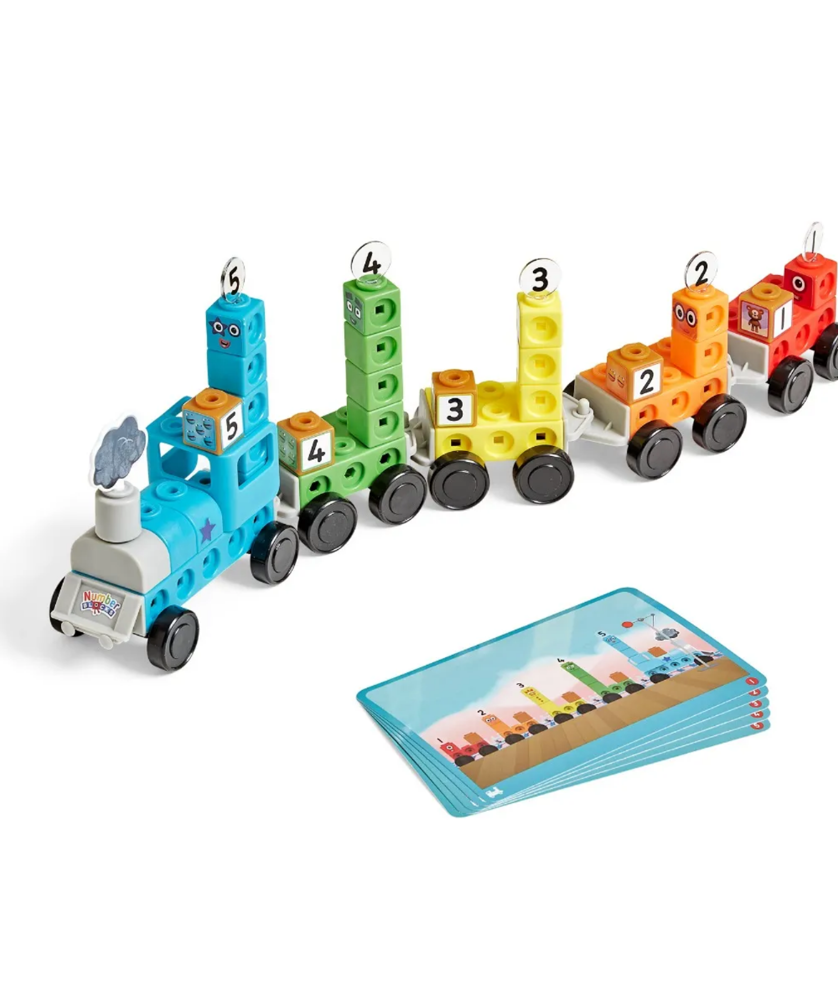 مجموعة أنشطة قطار الأرقام السريع من MathLink Cubes Numberblocks من Learning Resources، لعبة قطار الأرقام القابلة للبناء مع أنشطة الرياضيات، للأعمار من 3 سنوات فما فوق