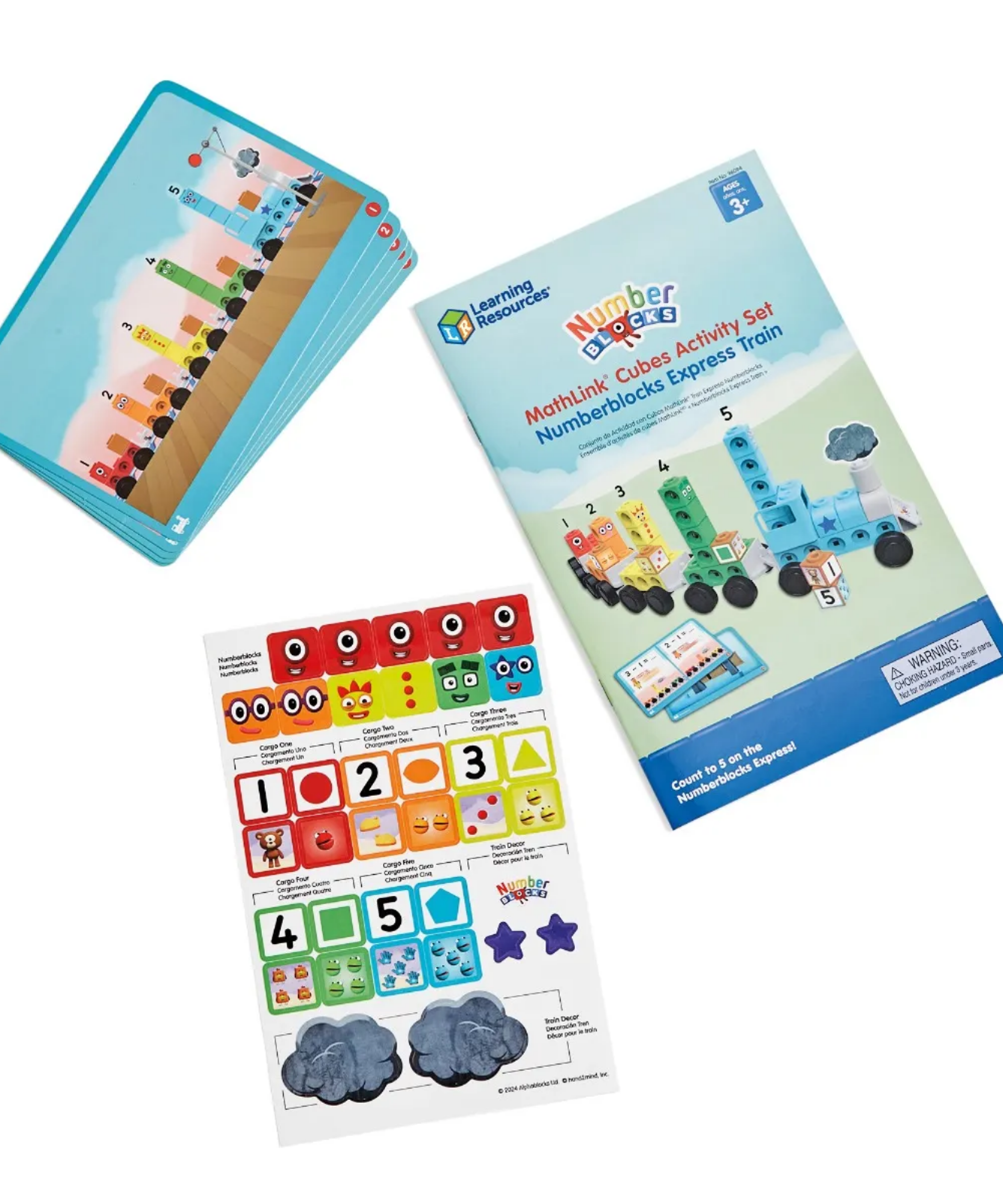 مجموعة أنشطة قطار الأرقام السريع من MathLink Cubes Numberblocks من Learning Resources، لعبة قطار الأرقام القابلة للبناء مع أنشطة الرياضيات، للأعمار من 3 سنوات فما فوق