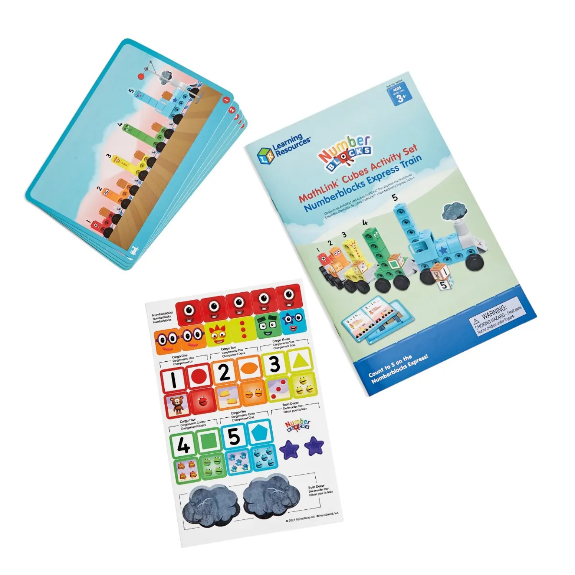 مجموعة أنشطة قطار الأرقام السريع من MathLink Cubes Numberblocks من Learning Resources، لعبة قطار الأرقام القابلة للبناء مع أنشطة الرياضيات، للأعمار من 3 سنوات فما فوق