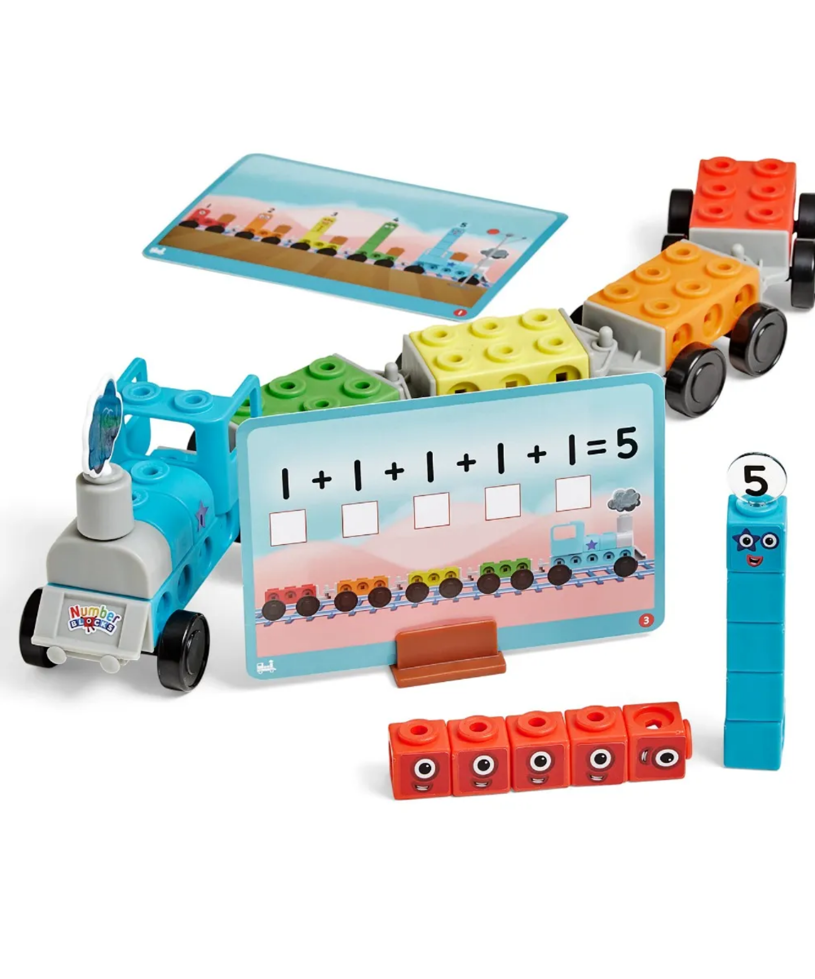 مجموعة أنشطة قطار الأرقام السريع من MathLink Cubes Numberblocks من Learning Resources، لعبة قطار الأرقام القابلة للبناء مع أنشطة الرياضيات، للأعمار من 3 سنوات فما فوق