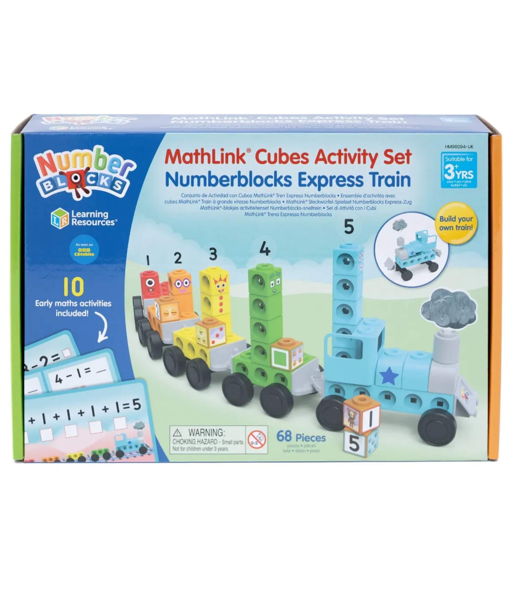 مجموعة أنشطة قطار الأرقام السريع من MathLink Cubes Numberblocks من Learning Resources، لعبة قطار الأرقام القابلة للبناء مع أنشطة الرياضيات، للأعمار من 3 سنوات فما فوق