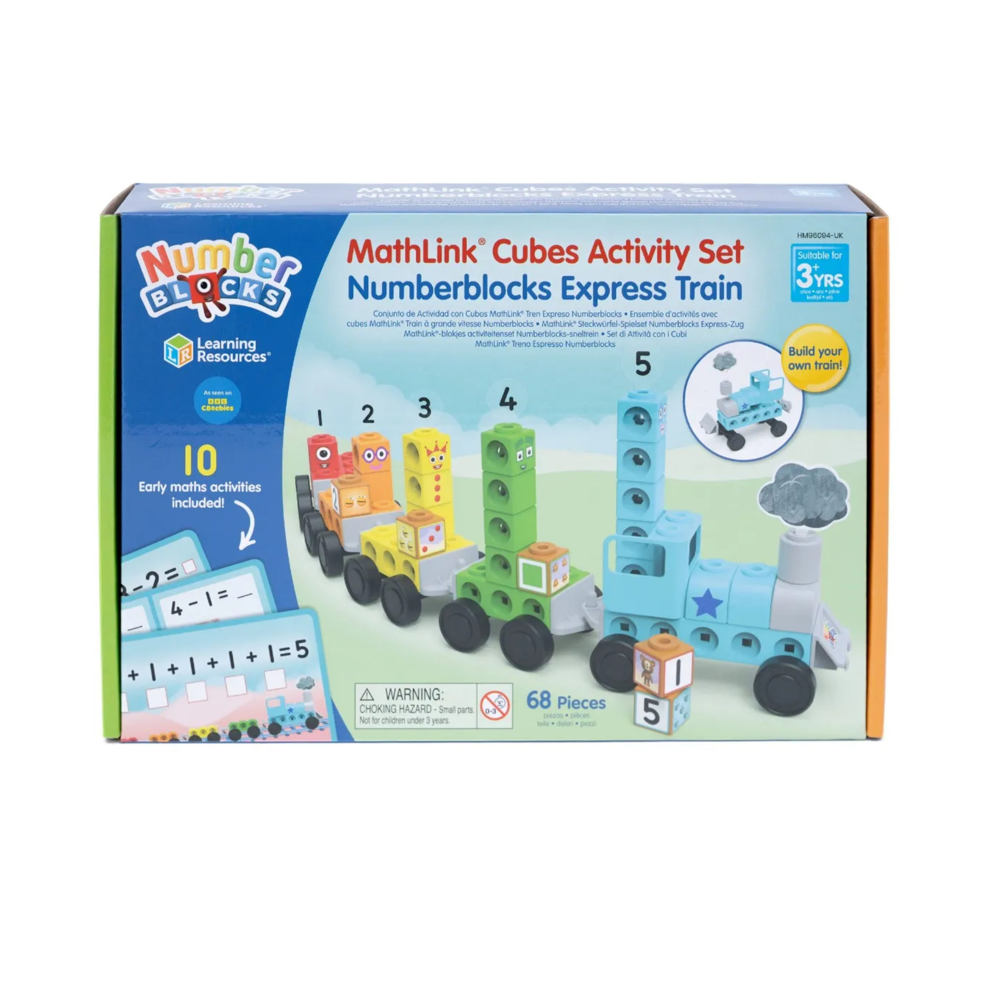 مجموعة أنشطة قطار الأرقام السريع من MathLink Cubes Numberblocks من Learning Resources، لعبة قطار الأرقام القابلة للبناء مع أنشطة الرياضيات، للأعمار من 3 سنوات فما فوق