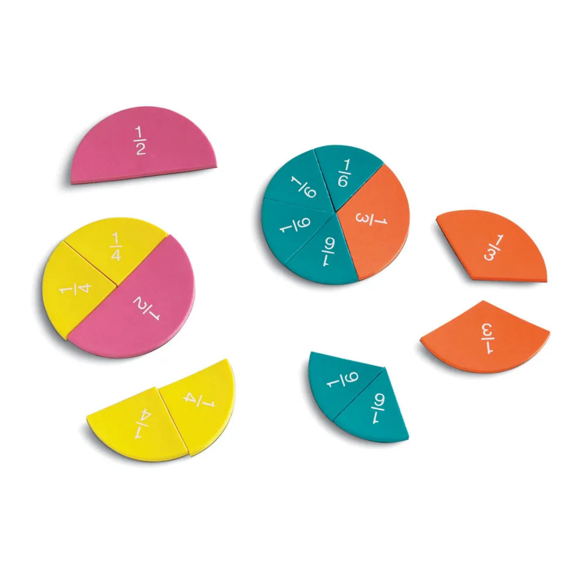مجموعة دوائر قوس قزح من إسفنج مغناطيسي من Learning Resources، مجموعة تعلم الكسور للرياضيات العملية، مجموعة من 51 قطعة، للأعمار من 6 سنوات فما فوق