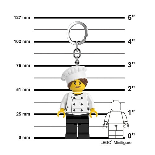 LEGO Minifigures Keychain Light - Female Chef - 3 Inch Tall Figure (KE218H)