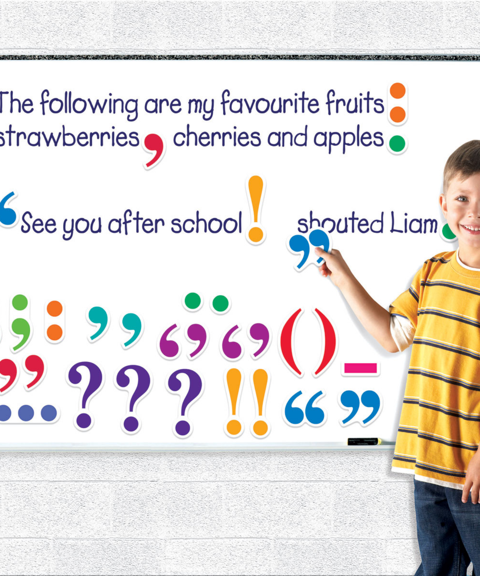 مجموعة علامات الترقيم المغناطيسية من Learning Resources، 40 علامة ترقيم مغناطيسية كبيرة للاستخدام على السبورة البيضاء، مثالية لممارسة SPAG في الفصول الدراسية، للأعمار من 5 إلى 9 سنوات