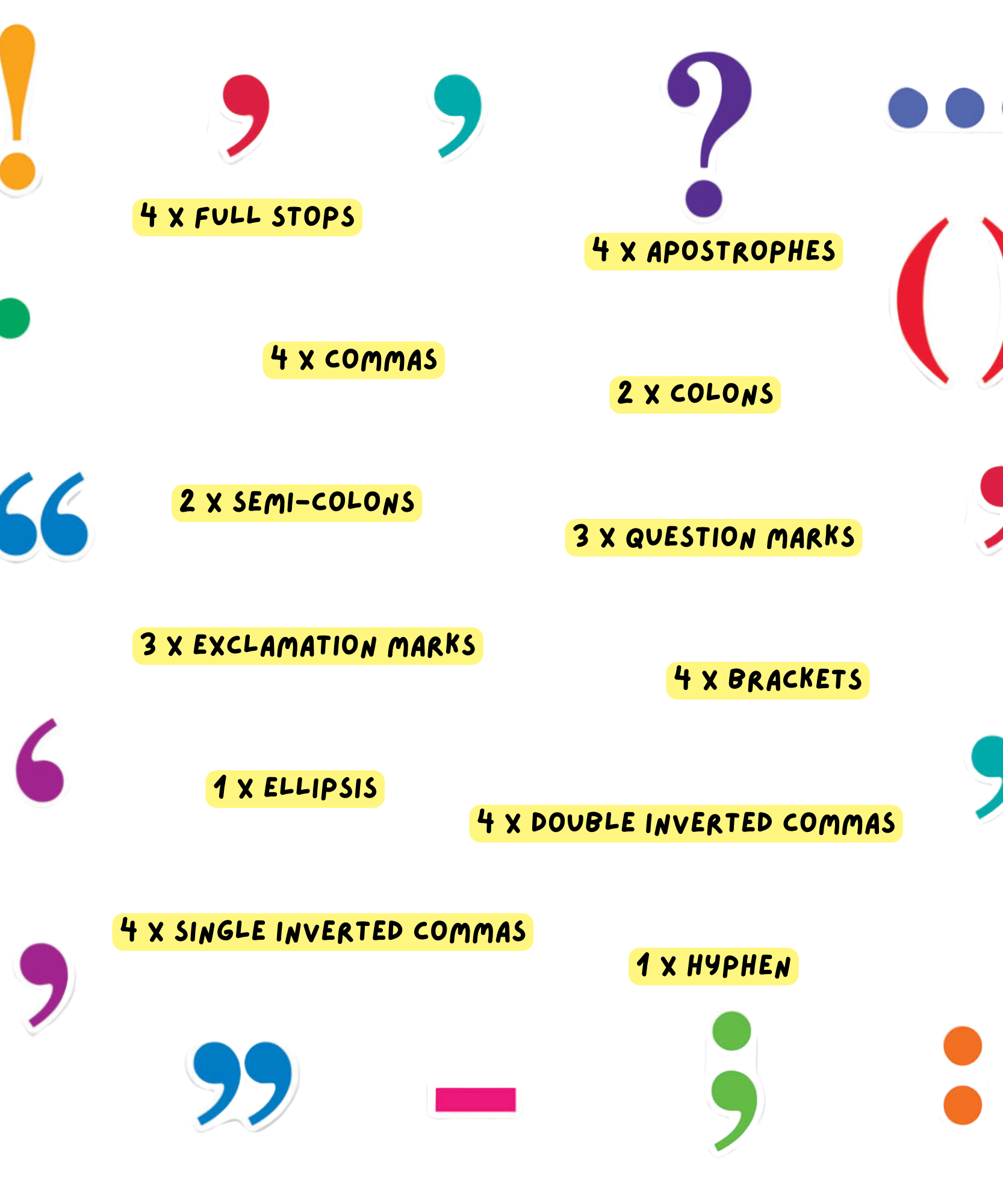 مجموعة علامات الترقيم المغناطيسية من Learning Resources، 40 علامة ترقيم مغناطيسية كبيرة للاستخدام على السبورة البيضاء، مثالية لممارسة SPAG في الفصول الدراسية، للأعمار من 5 إلى 9 سنوات