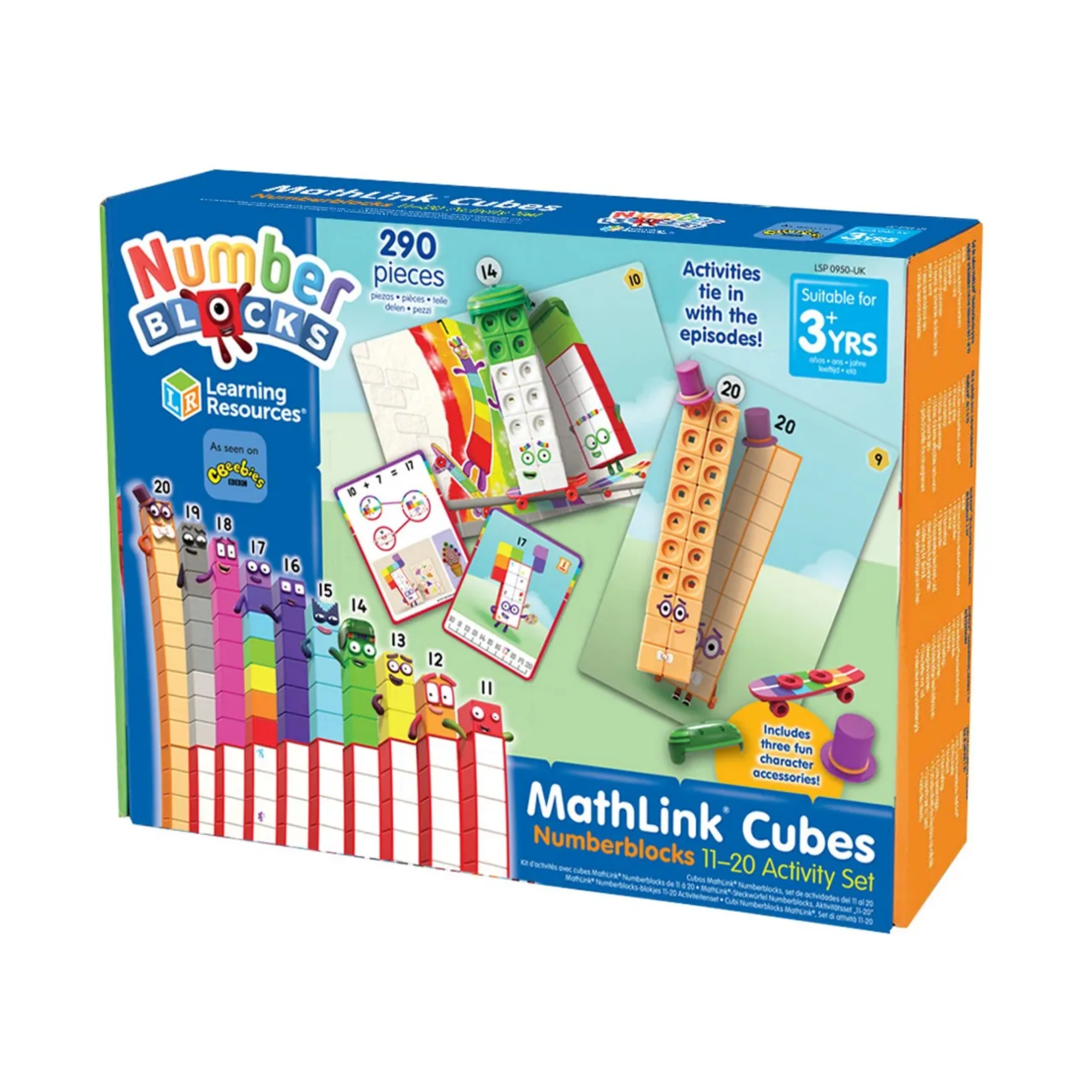 Learning Resources MathLink Cubes Numberblocks 11-20 Activity Set, Build Numberblocks, Explore Early Maths Skills, 30 Fun Activities, Includes Accessories, Character Cards, and More