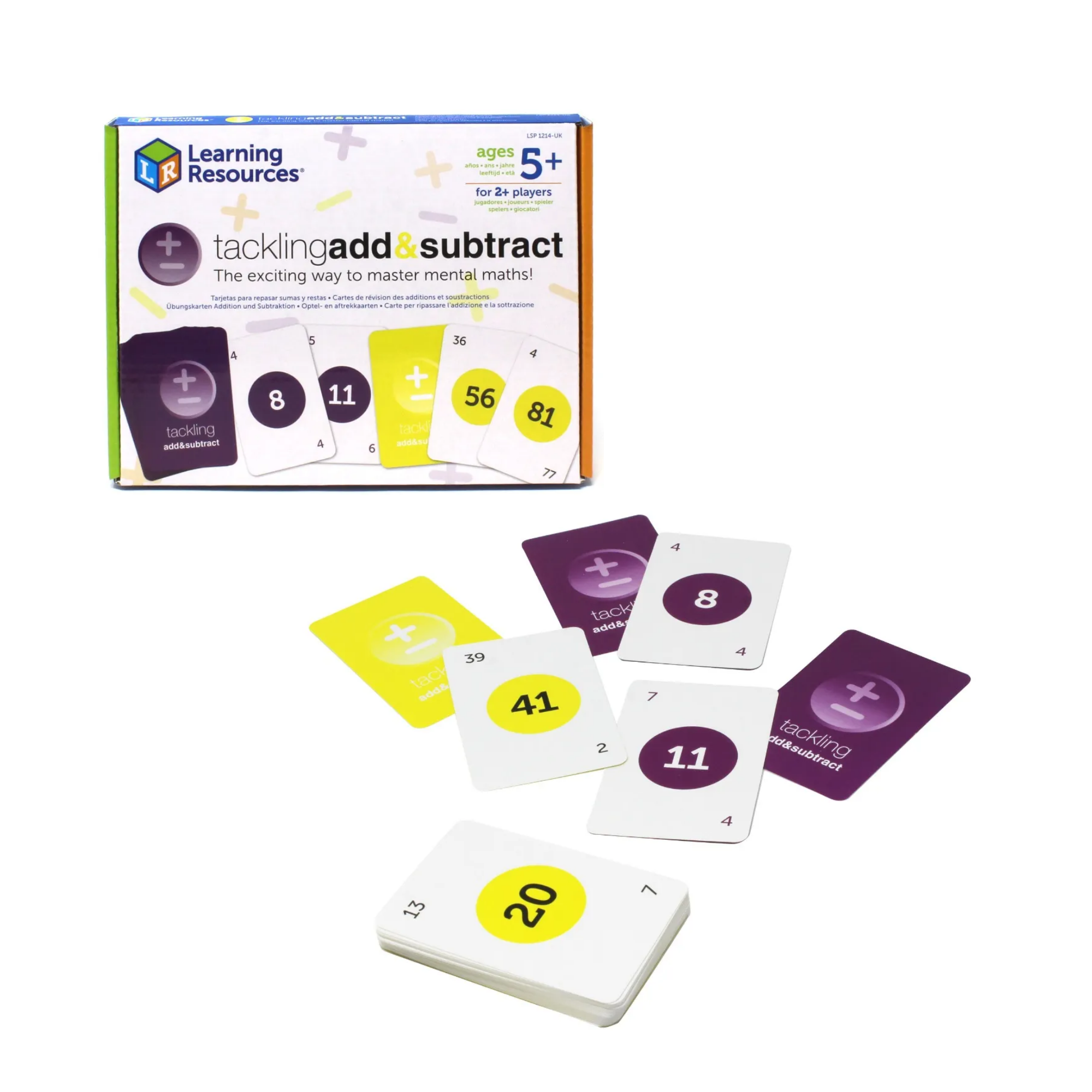 Learning Resources Tackling Add & Subtract Student Set, Addition and Subtraction Card Game for Mental Maths Fluency, 84 Colour-Coded Cards, Ideal for Home or Classroom, Ages 6+