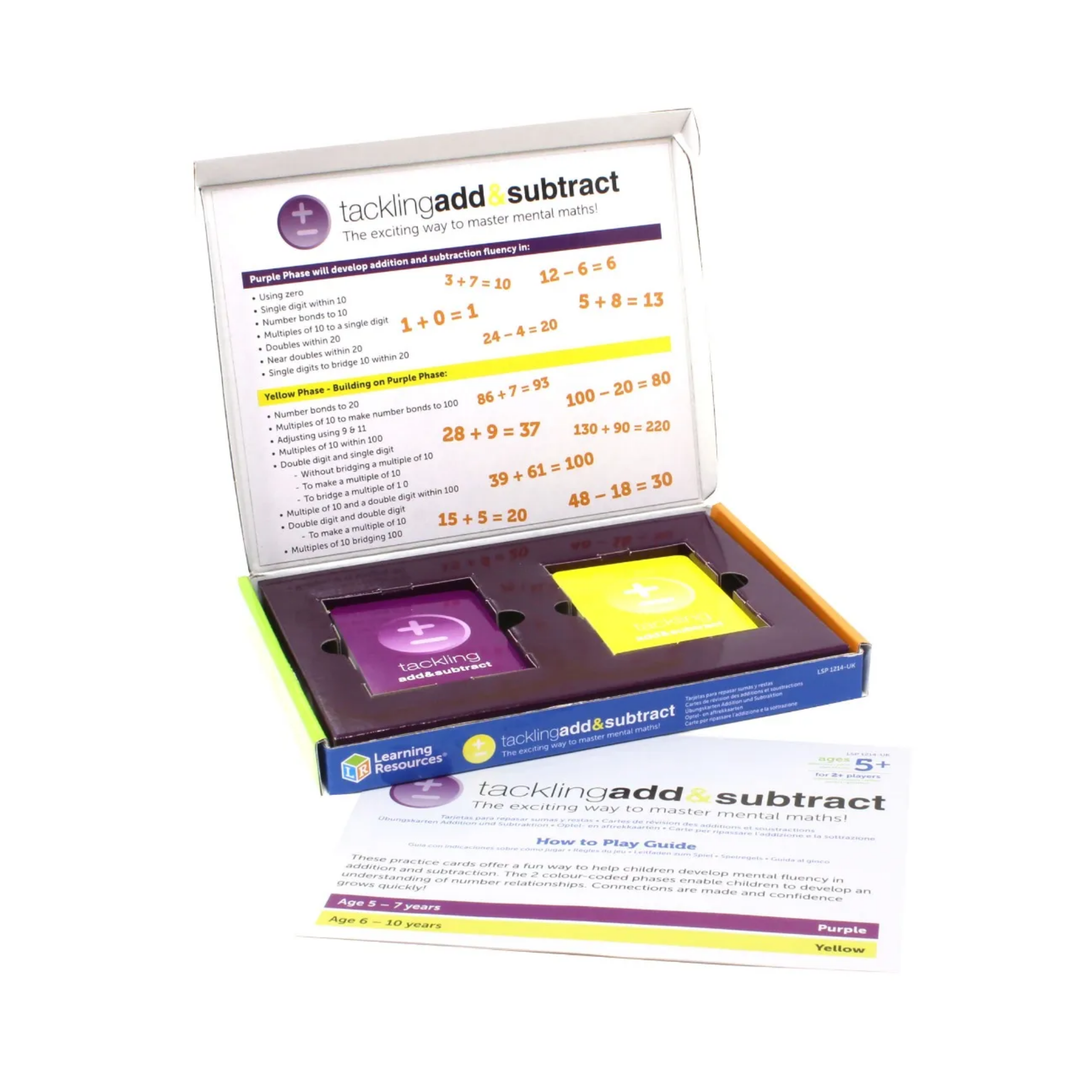 Learning Resources Tackling Add & Subtract Student Set, Addition and Subtraction Card Game for Mental Maths Fluency, 84 Colour-Coded Cards, Ideal for Home or Classroom, Ages 6+