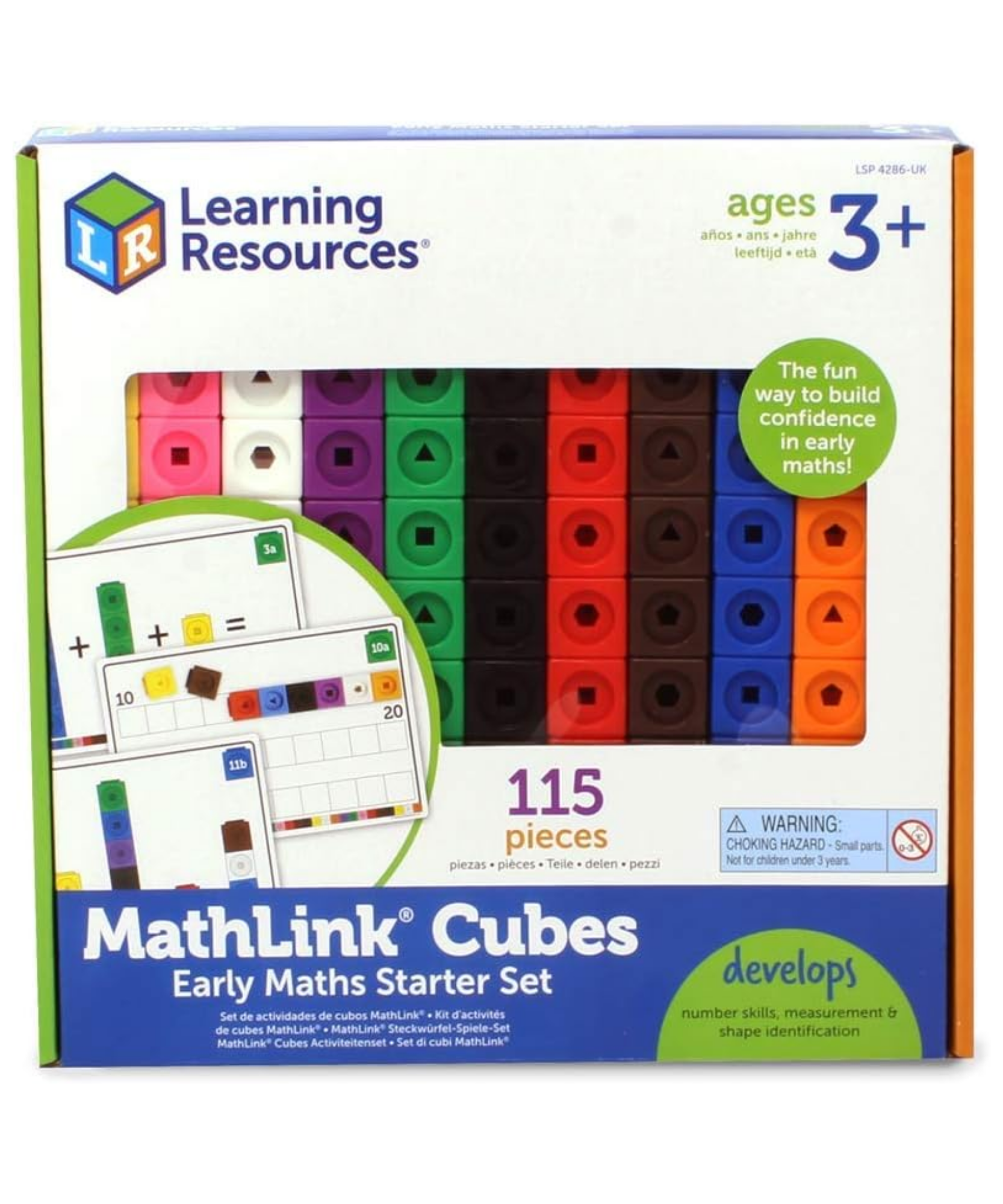 مجموعة أنشطة مكعبات MathLink من Learning Resources، 100 مكعب و30 نشاطًا، للأعمار من 4 سنوات فما فوق، تعليم عملي في الرياضيات والعلوم والتكنولوجيا والهندسة والرياضيات