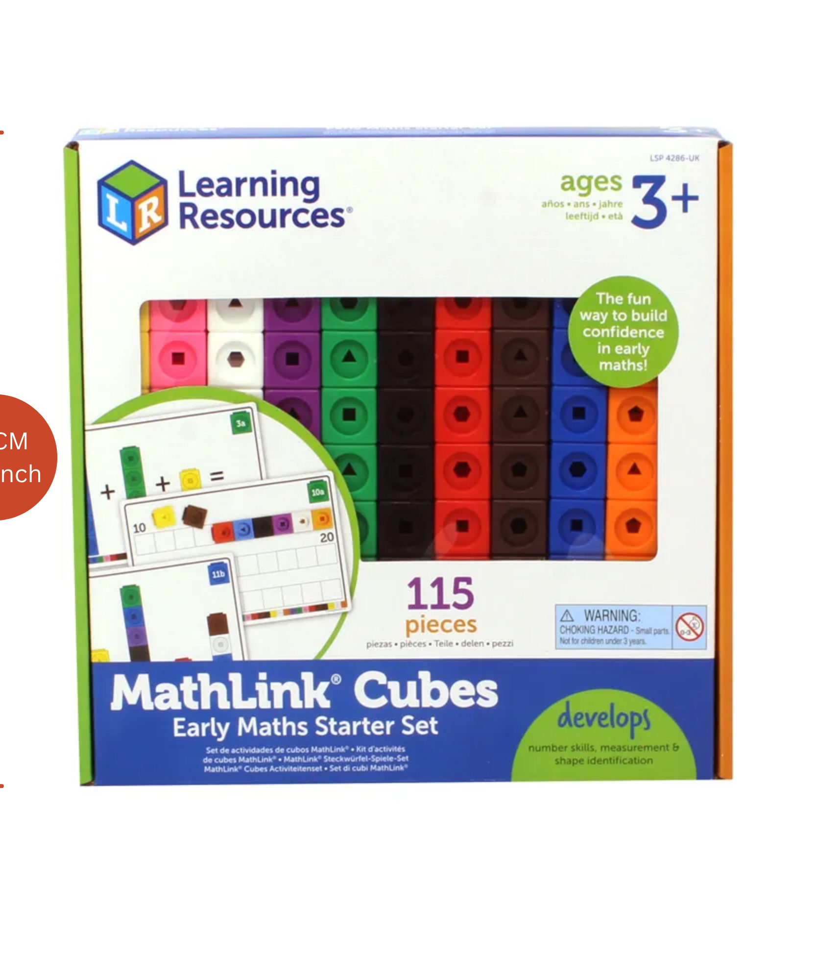 مجموعة أنشطة مكعبات MathLink من Learning Resources، 100 مكعب و30 نشاطًا، للأعمار من 4 سنوات فما فوق، تعليم عملي في الرياضيات والعلوم والتكنولوجيا والهندسة والرياضيات