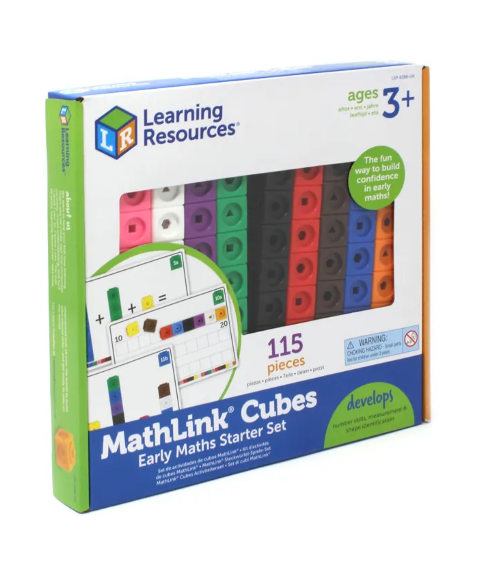 مجموعة أنشطة مكعبات MathLink من Learning Resources، 100 مكعب و30 نشاطًا، للأعمار من 4 سنوات فما فوق، تعليم عملي في الرياضيات والعلوم والتكنولوجيا والهندسة والرياضيات