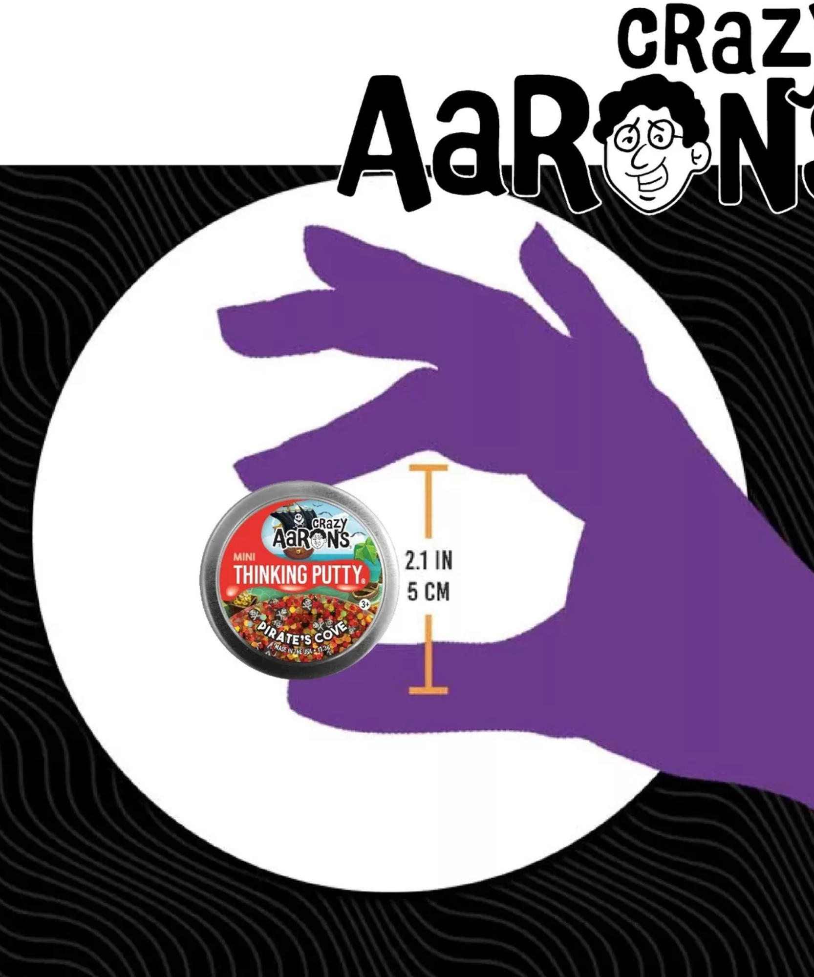 معجون التفكير الصغير من Crazy Aaron's Mini Pirate's Cove، علبة 2 بوصة مع 13 جرامًا من معجون اللعب الحسي غير السام الذي لا يجف أبدًا، لعبة فيدجيت إبداعية ناعمة الملمس للأولاد والبنات من سن 3 سنوات فما فوق