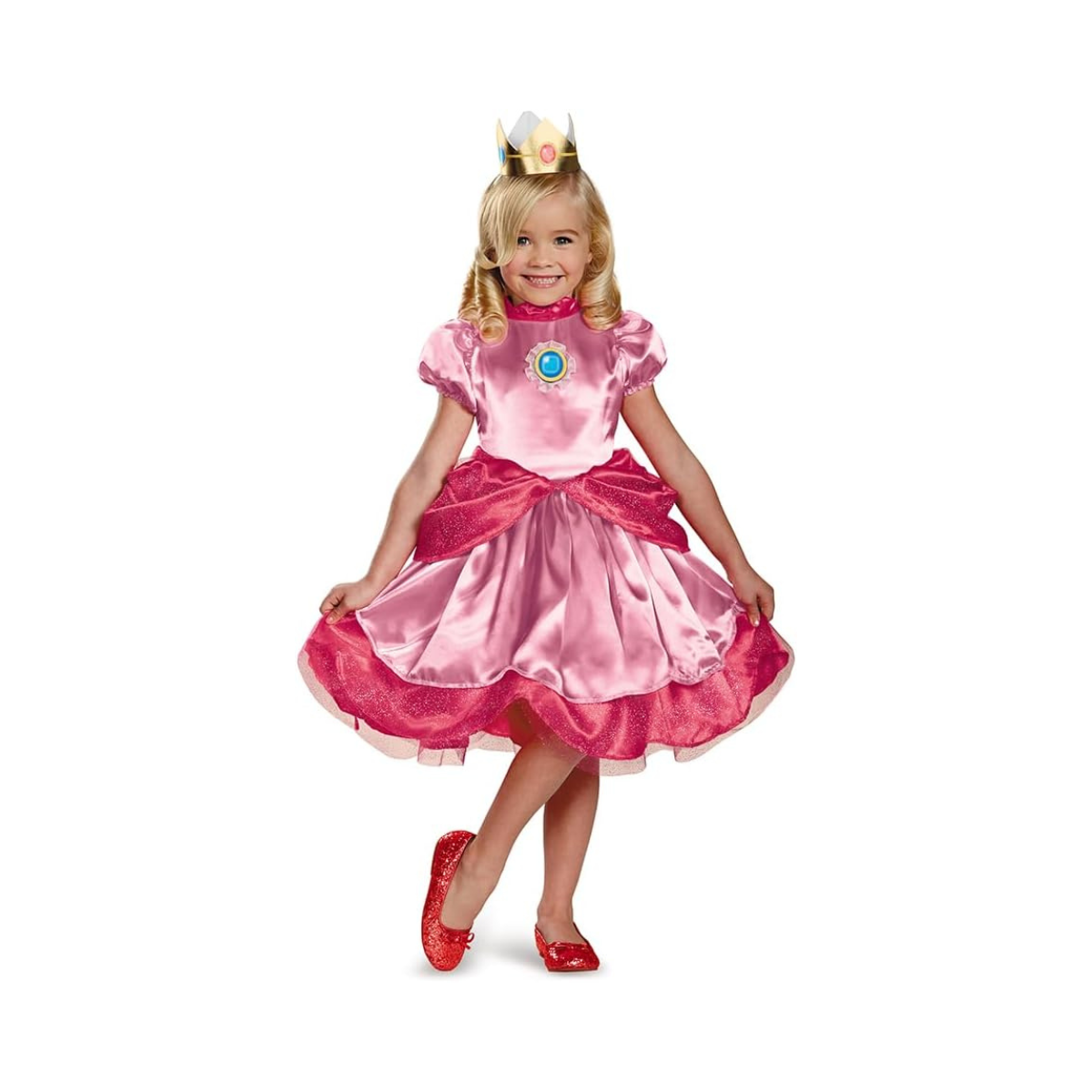 Disguise Nintendo Super Mario Brothers Princess Peach Girls Toddler Costume, Medium/3T-4T