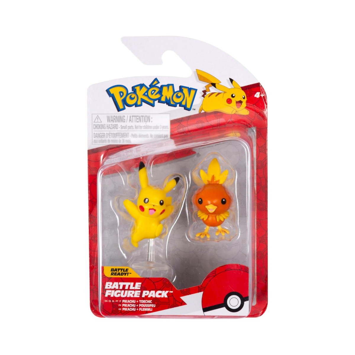 Pokemon Pikachu & Torchic Figures, Detailed Official Figures, Battle Ready, Action Figurines, Collectibles, Display Toys for Boys, Battle Figure