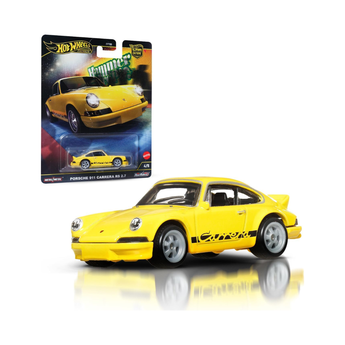 Hot Wheels Premium Porsche 911 Carrera RS, Car Culture Circuit Legends Vehicles for Children from 3 Years and Adults Fans and Collectors, Premium Collection by Car Culture in Scale 1:64, HRW07