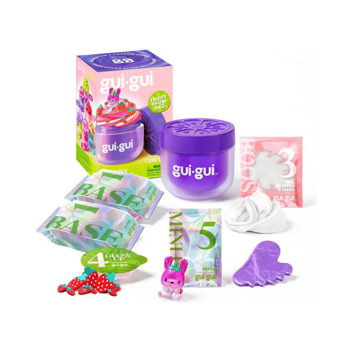 Gui Gui Slime Fruity Glow Edition Butter Slime, Stretchable DIY Slime with Styling Accessories, Creative Sensory Toy for Kids, Ages 6+