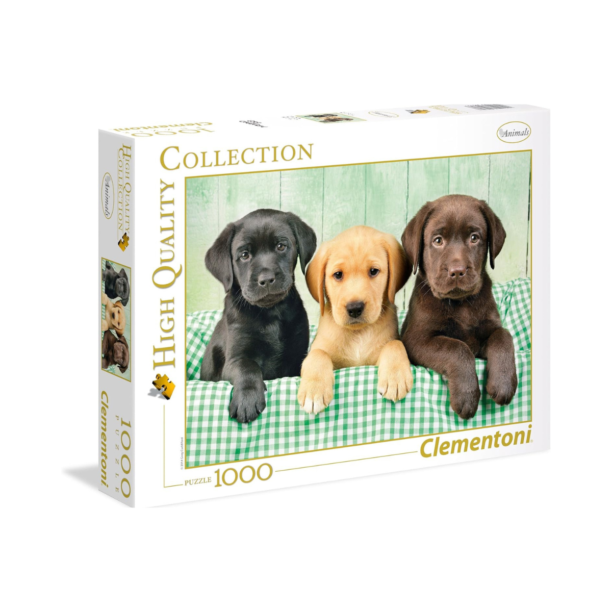 Clementoni 39279 Three Labrador Babies - Puzzle 1000 Pieces, Colourful Tile Game for the Whole Family, Adult Puzzle from 14 Years
