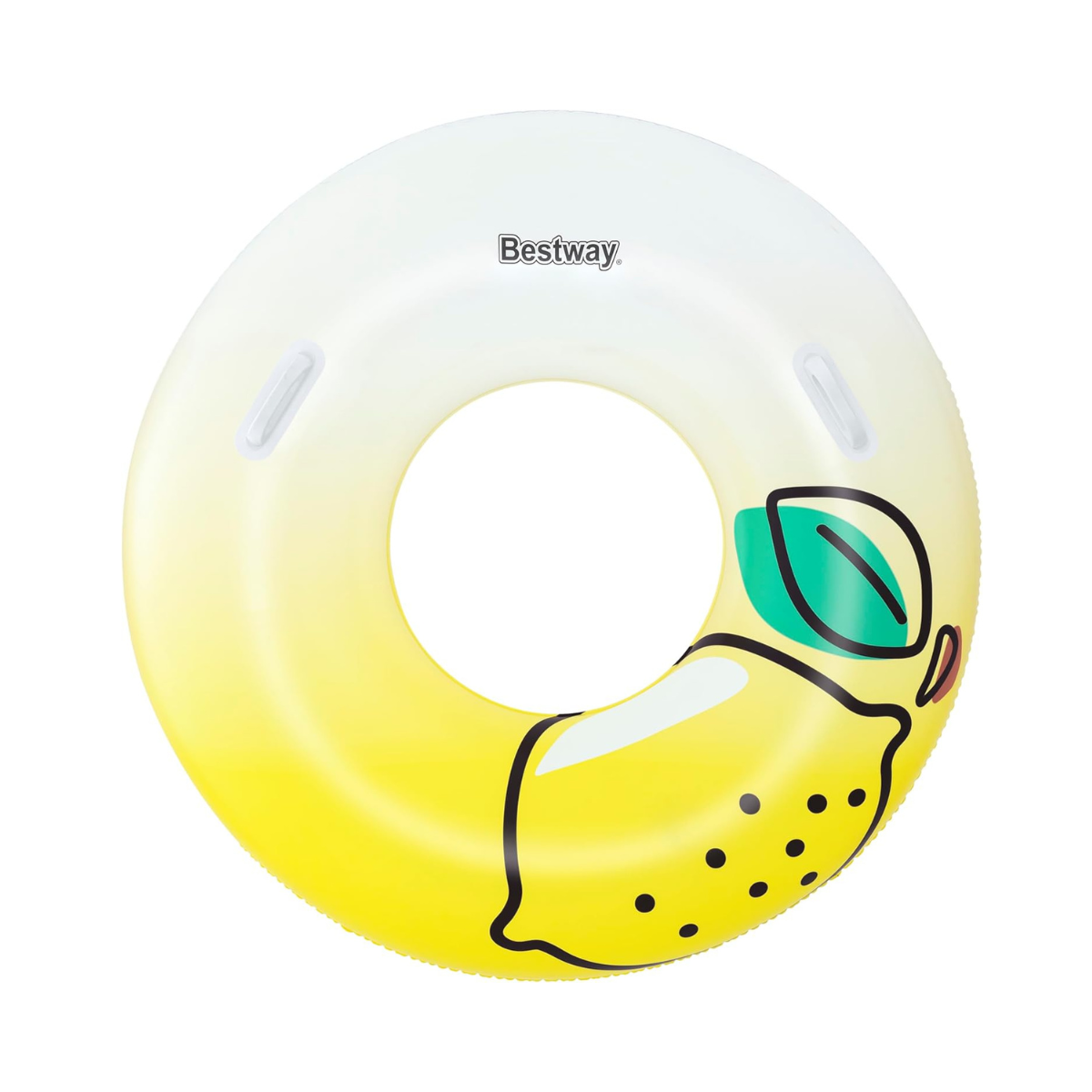 Bestway Swim Ring Fresh Squeezed Lemon Swim Tube 1.14M, Outdoor & Indoor Relaxation & Play, Swim Tubes, Pool Floats, Bright Graphics, Heavy-duty Handles