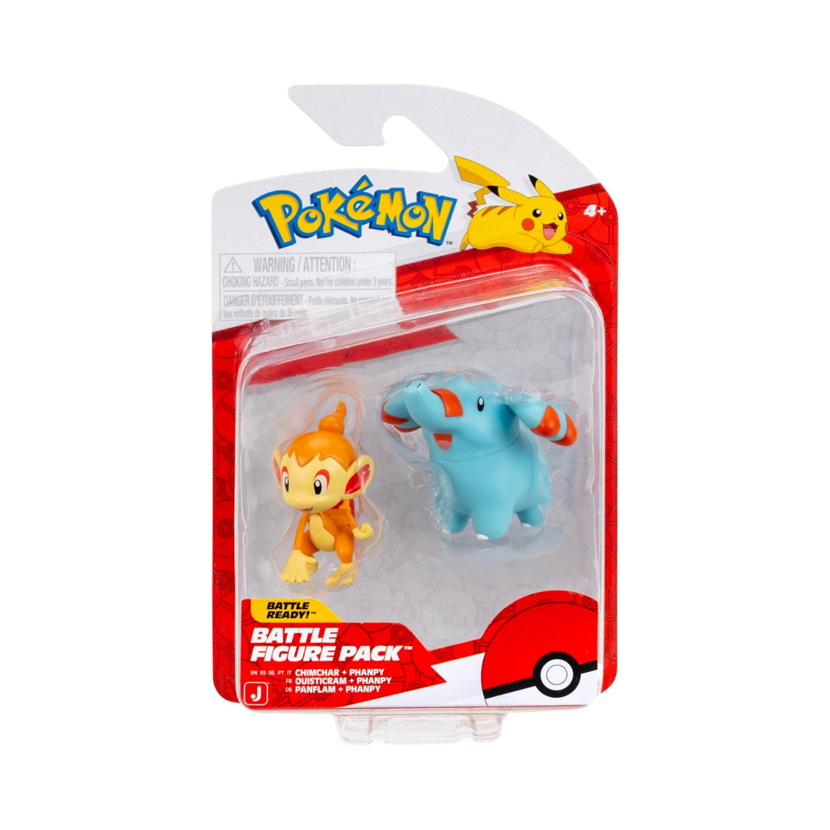 Pokémon Battle Figure - Phanpy & Chimcar - Compatible with Clip N Go Pokéball! Official Pokemon Toy for Children 3+
