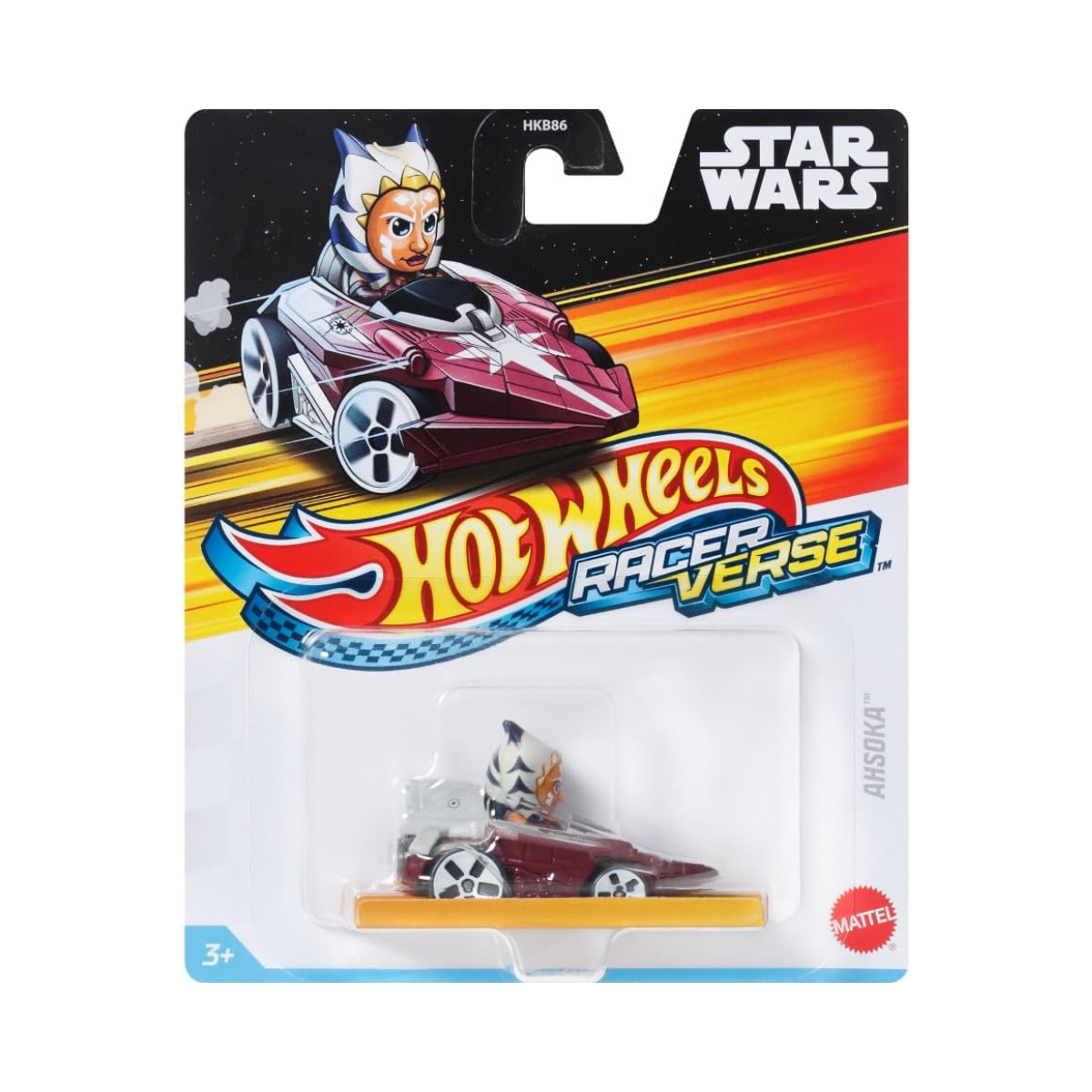Hot Wheels Racer Verse Ahsoka Die-Cast Model Car Toy for Children Aged 3+ Gift for Kids and Collectors - Multicoloured