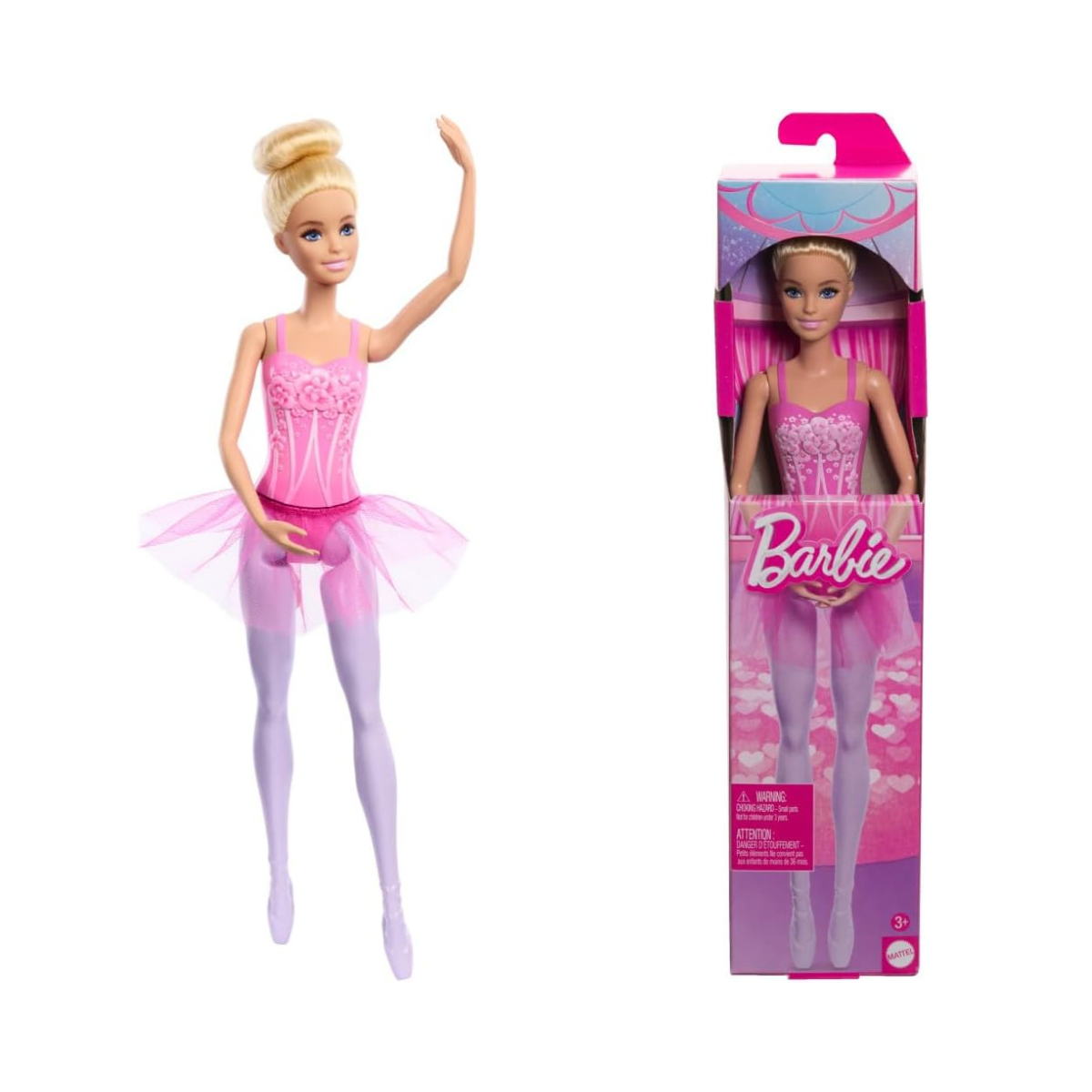 Barbie Ballerina Doll, Blonde Fashion Doll Wearing Purple Removable Tutu
