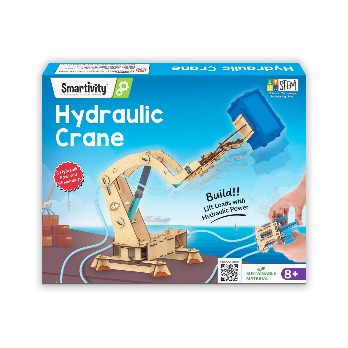Smartivity Hydraulic Crane, STEM DIY Fun Toy, Educational & Construction Based Activity Game Kit for Kids 6 to 14, Best Birthday Gift for Boys & Girls 6-8-10-12-14 Years Old, Made in India