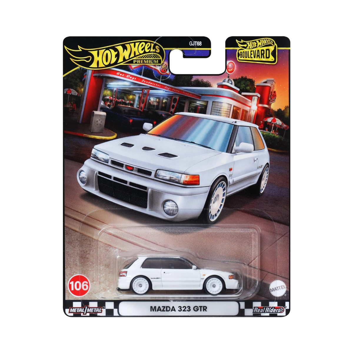 Hot Wheels Boulevard Mazda 323 GTR 1:64 Scale Die-Cast Car, White