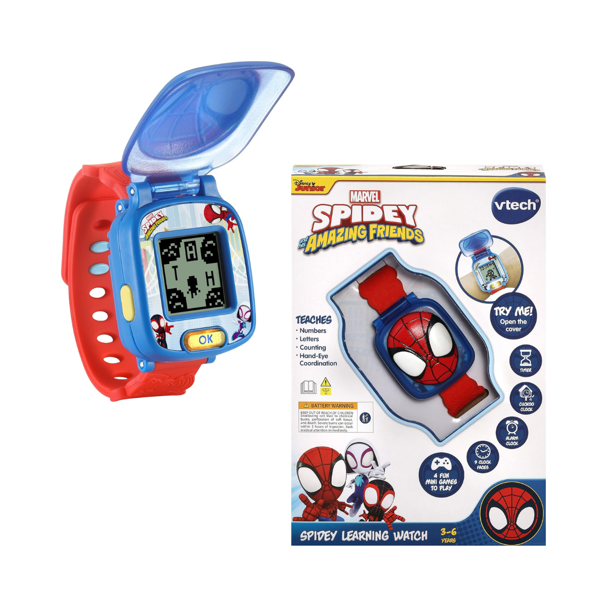 Vtech - Spidey and His Amazing Friends - Spidey Learning Watch (Multicolour) | Ideal 3 to 6 years