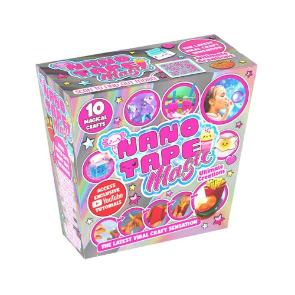 Nano Tape Magic Deluxe Ultimate Creations Kit, DIY Nano Tape Arts & Crafts Set with Squishies, Stickers, Bubble Pets and Slime Creations for Kids, Ages 6+