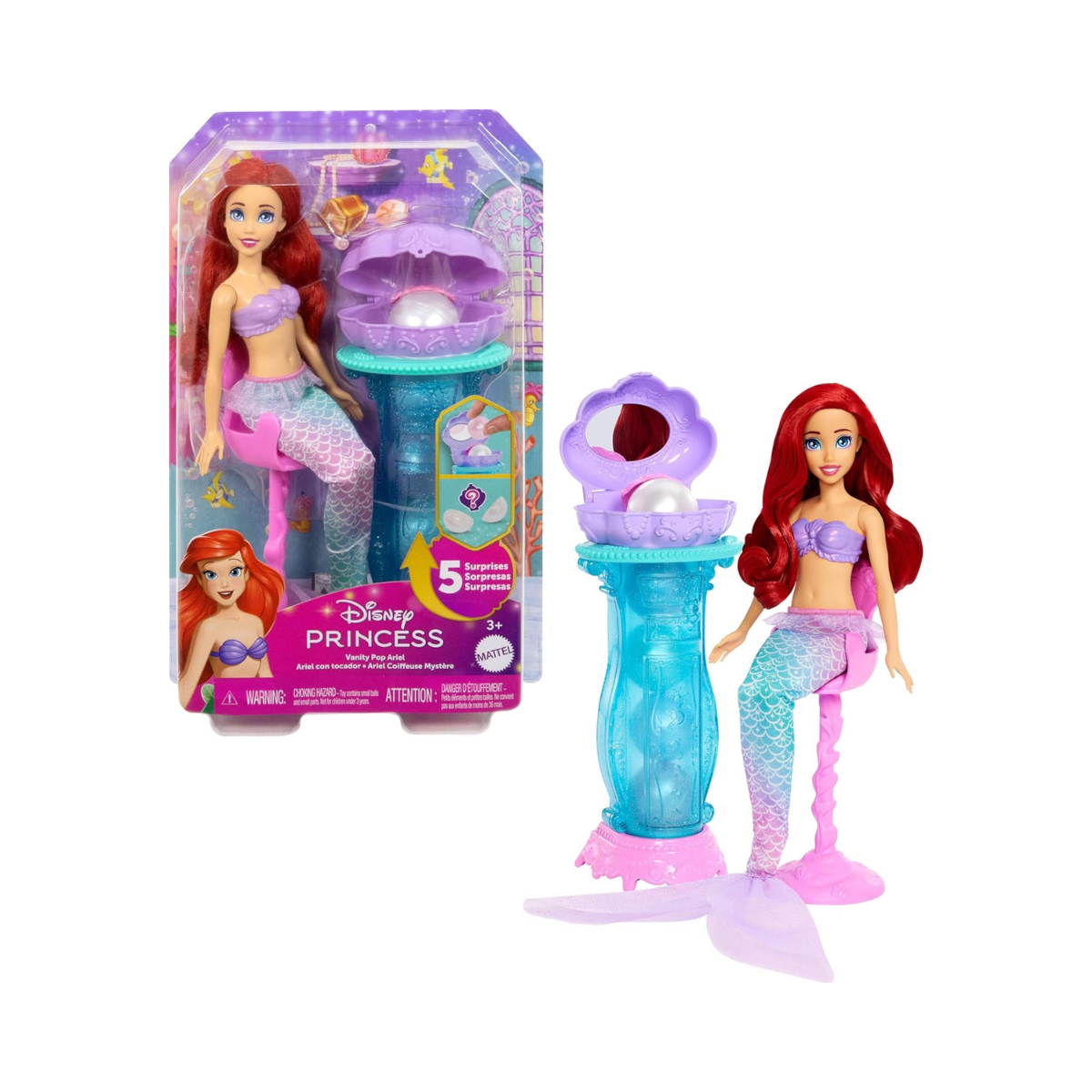 Disney Princess Fashion Doll Ariel Mermaid Surprise Feature Doll