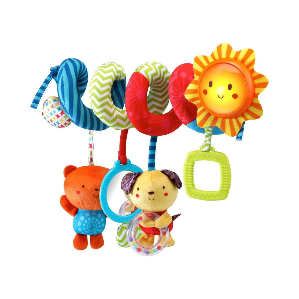 VTech Sunny Days Musical Spiral Activity Toy with Light-Up Sun, Songs, Melodies, Mirror, Rattle & Sensory Toys for Strollers and Infant Carriers, Ages 0+ Months