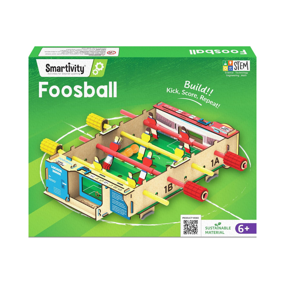Smartivity DIY Foosball, Mini Football, Soccer Table Stem Educational Fun Toys, Educational & Construction Based Activity Game for Kids 6 to 14, Gifts for Boys & Girls