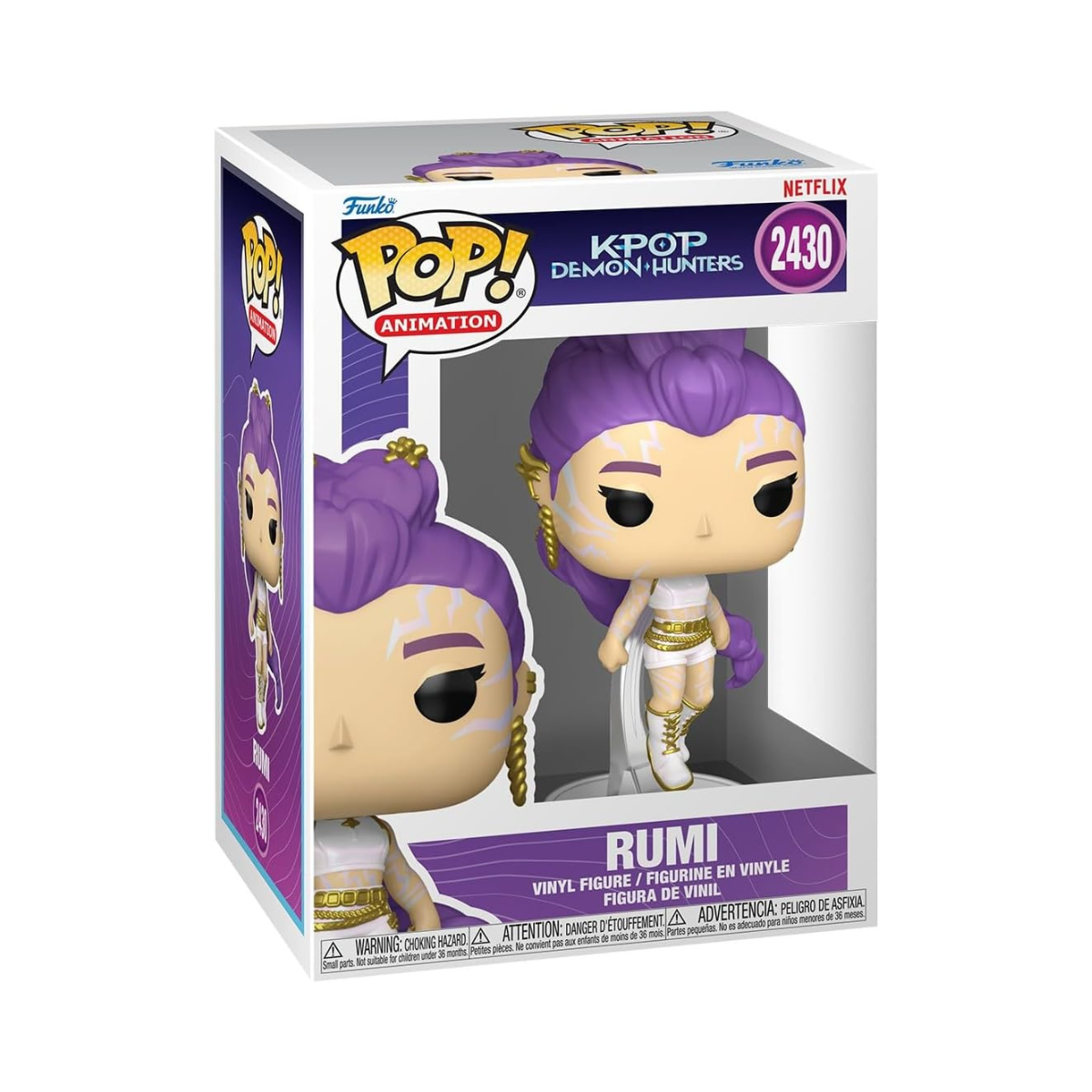 Funko POP! Animation: Netflix - KPOP Demon Hunters - Rumi - 1 in 6 chance of receiving the rare Chase variant (Glow in the Dark) - Styles Vary - Collectable Vinyl Figure - Gift Idea