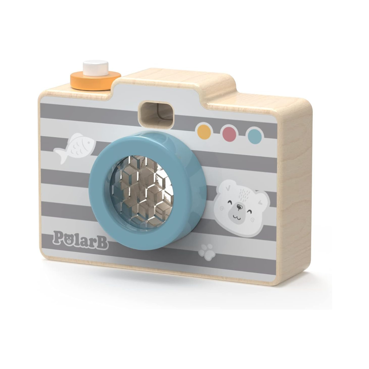 Polarb Pretend Play Wooden Camera Toy For Toddlers Ages 18+ Months