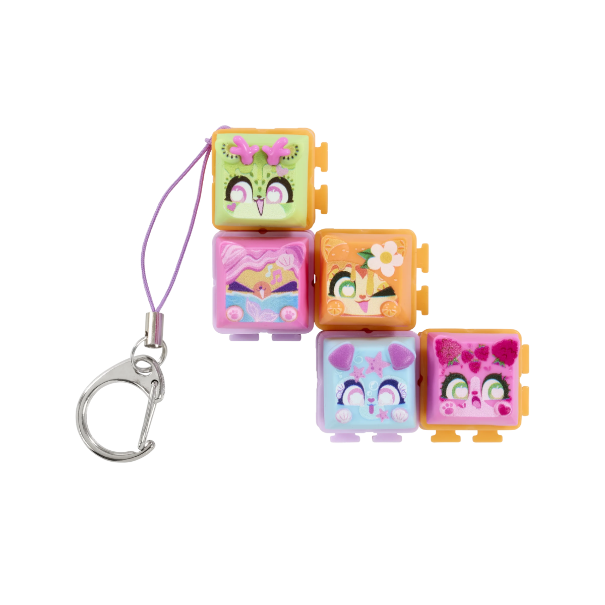 Clickeez Series 2, 5 Pack Clickable Keyboard Collectibles with Keychain and Collector Guide, Fidget Sensory Toy for Kids Ages 6+