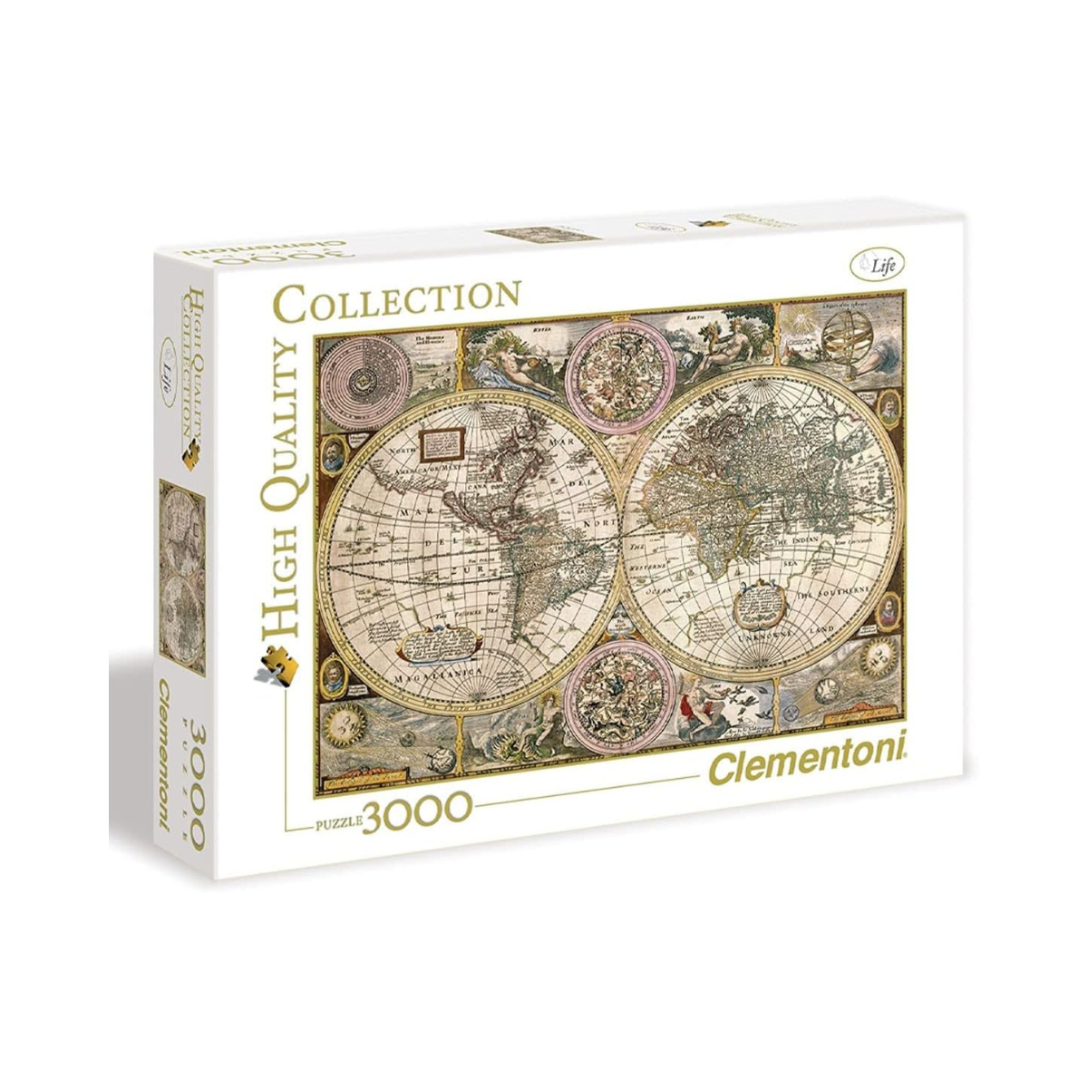 Clementoni 33531.2 Autre Clementoni-33531- Collection-Old Map-3000 Pieces, Multicoloured