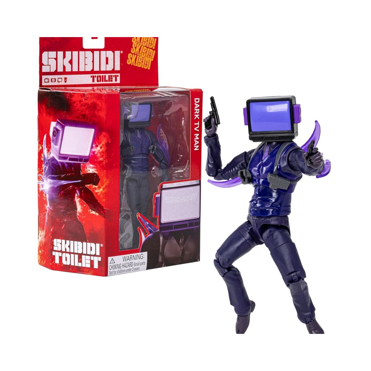 Skibidi Toilet Deluxe Figure Series 2 Dark TV Man, Official 6 Inch Collectible Action Figure with 22 Moving Parts for Kids 13+