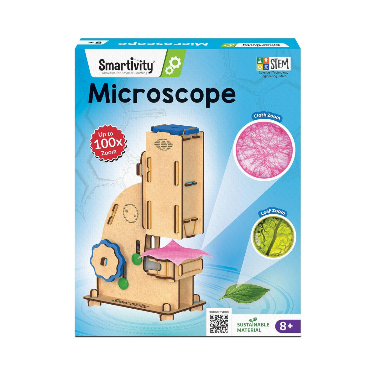 Smartivity DIY Microscope 100x Zoom Toy for Kids Age 8-10-12-14 Years Old | Birthday Gift for Boys & Girls | Science Toy for Kids 8-14 Years Old Students I STEM Sciene Kit