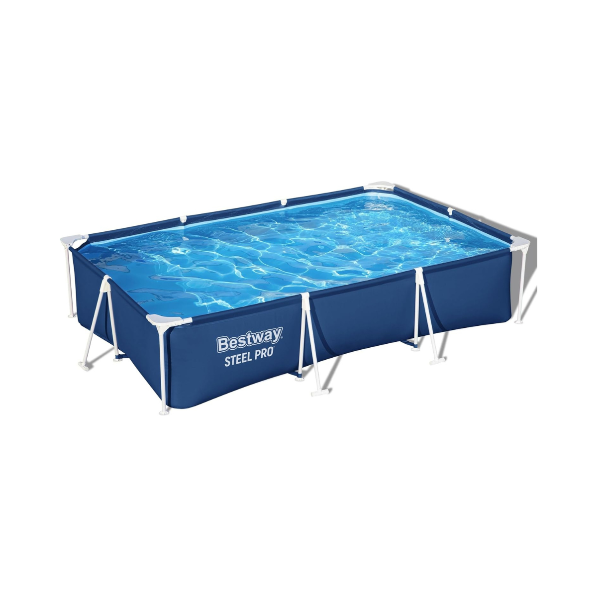 Bestway Steel Pro Rectangular Above Ground Swimming Pool 3m x 2m x 66cm/9'10" x 6'7", Frame Pools, Corrosion-resistant Steel Frame, Sturdy & Durable