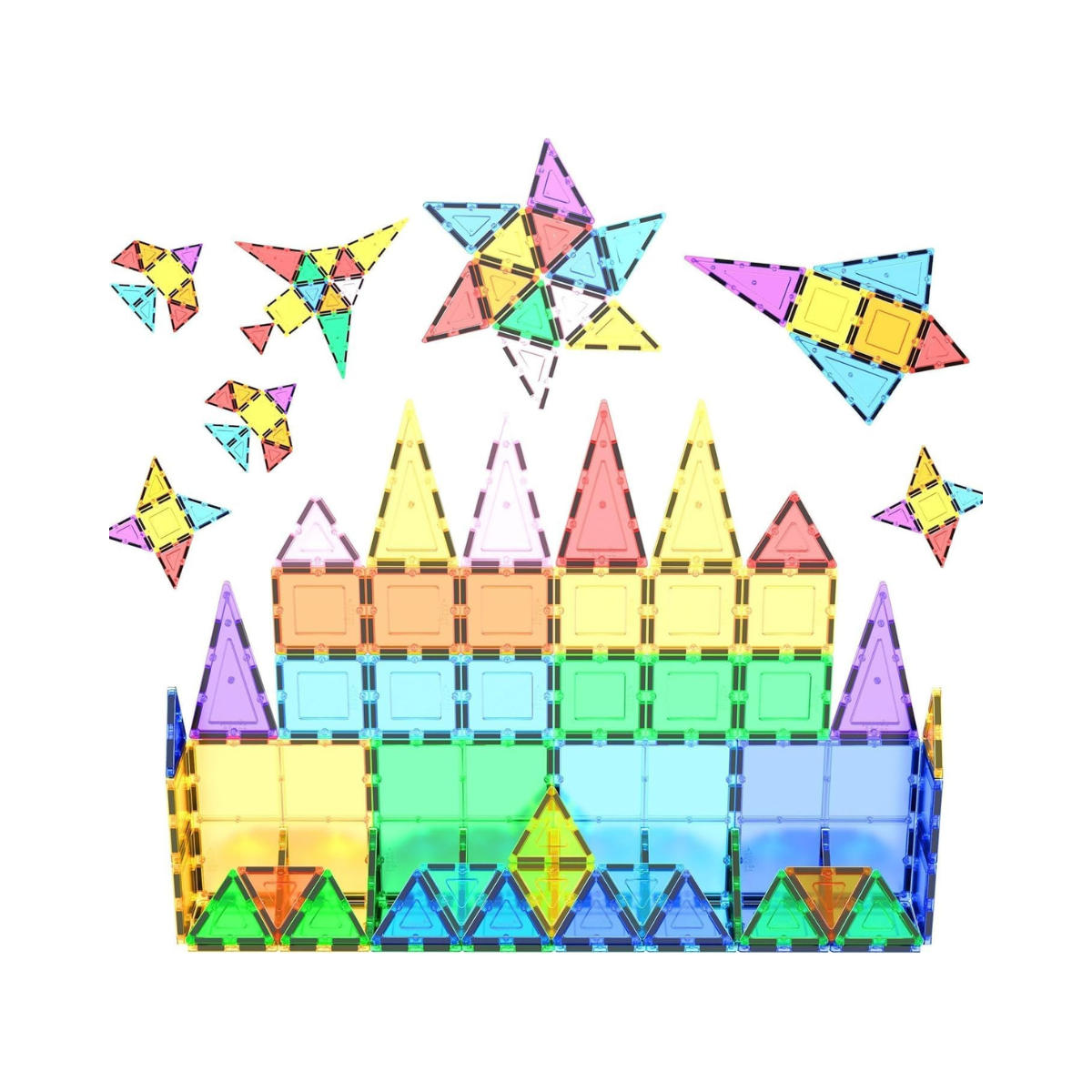 Picasso Tiles Magnetic Tile Classic Toy Building 61 Piece Set