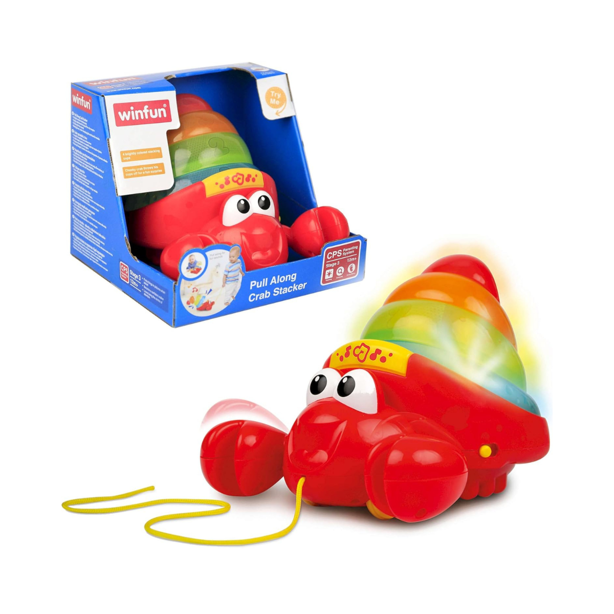 Winfun Pull Along Crab Stacker Interactive Toy