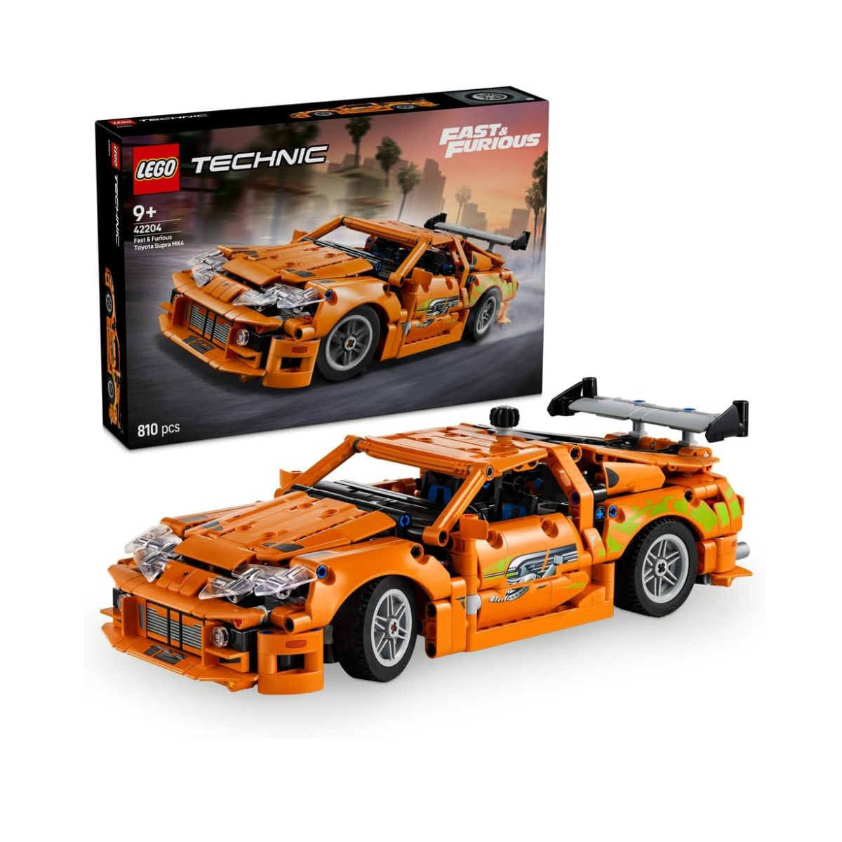LEGO Technic Fast and Furious Toyota Supra MK4 Toy Car - 6 Cylinder Engine & Opening Doors - Model Kits for 9+ Years Old Boys & Girls or Adult Motorsport Fans - Ramadan Gift Idea - 42204