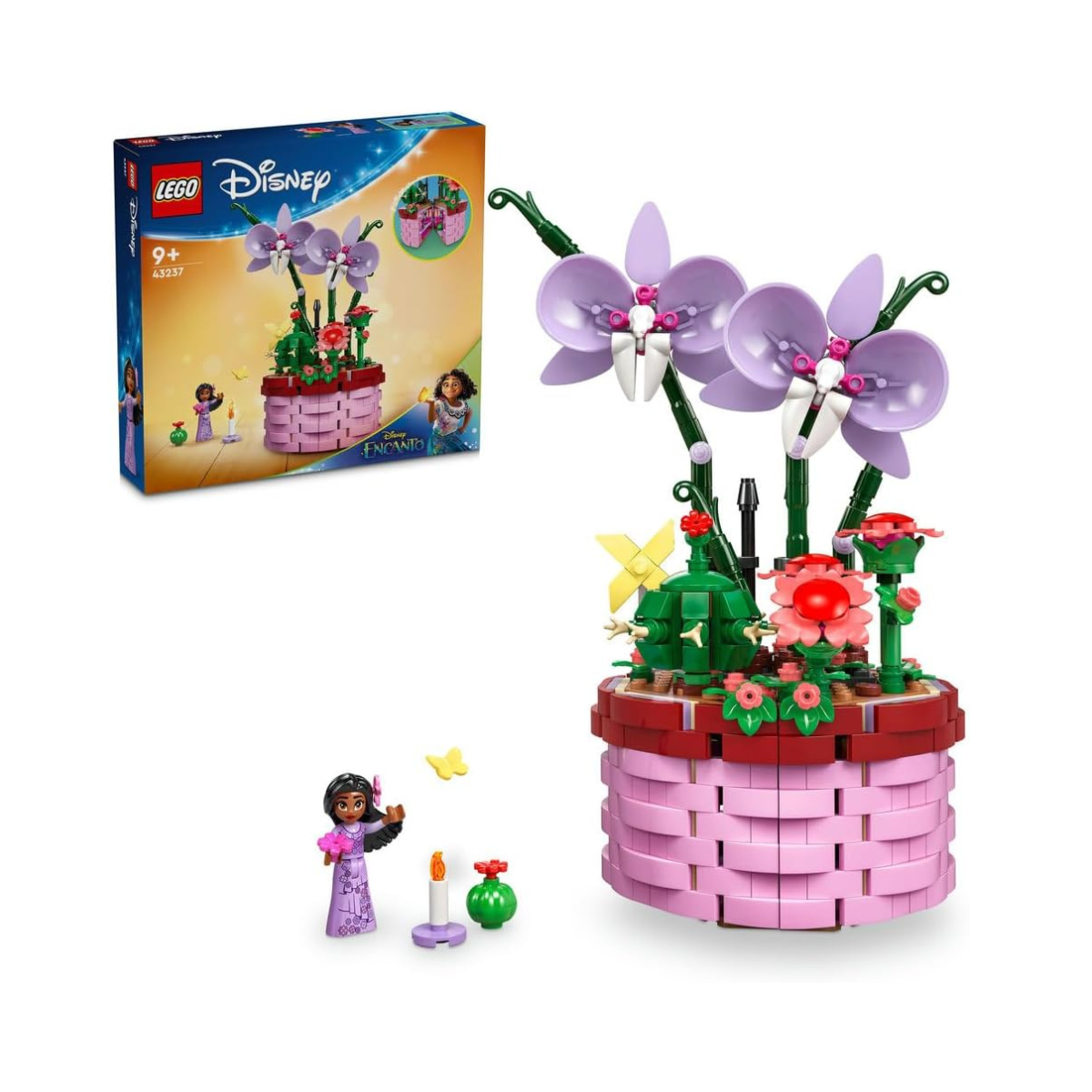 LEGO | Disney Encanto Isabela’s Flowerpot, Buildable Orchid Flower Toy for 9 Plus Year Old Kids, Girls & Boys, with Film Character Minidoll Figure, and Cactus, Fun Birthday Gift 43237