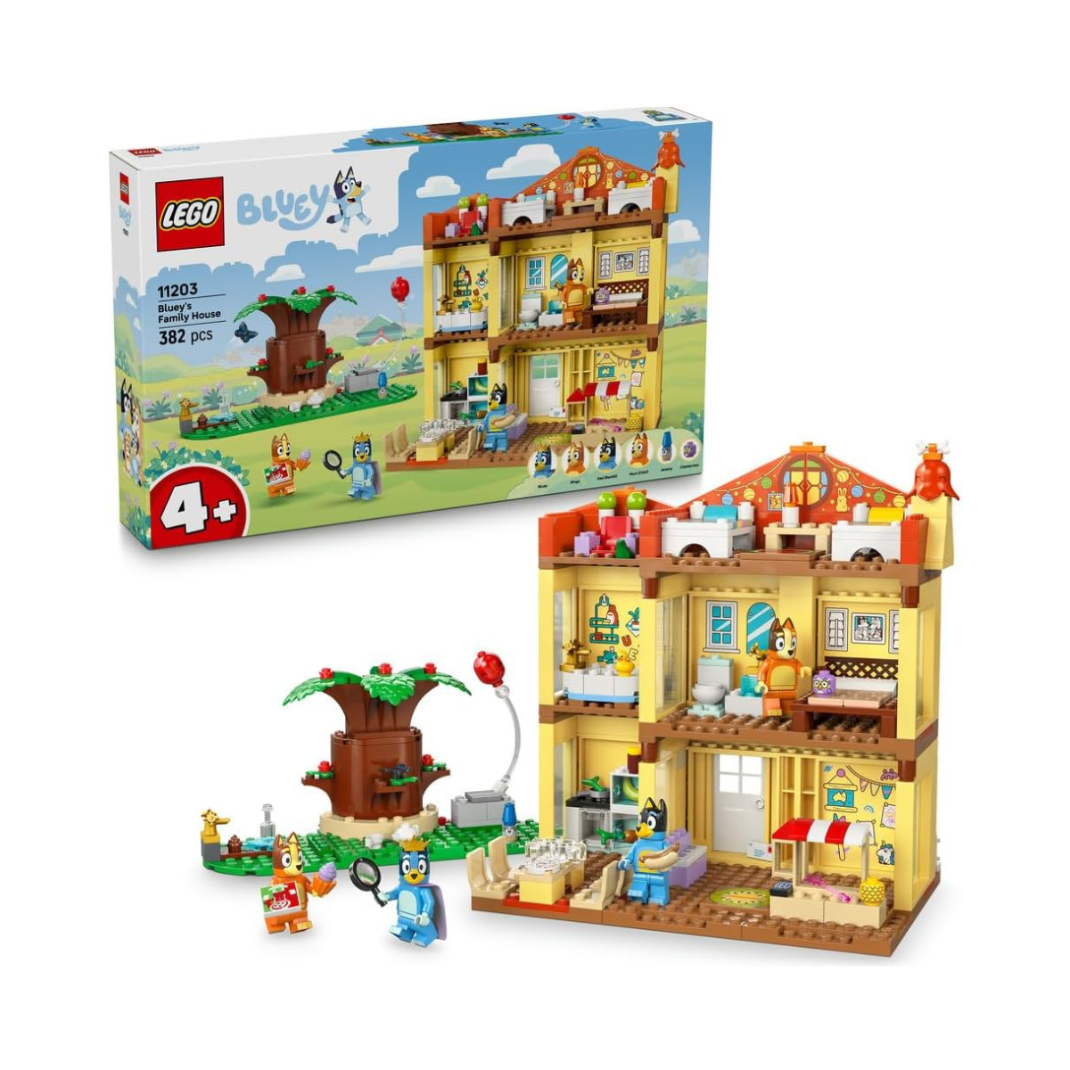 LEGO Bluey: Bluey's Family House Toy - Modular Playset with Multiple Rooms, a Garden, 4 Minifigures & Fun Accessories - Birthday Gift for 4+ Year Old Girls & Boys or TV Show Fans - 11203