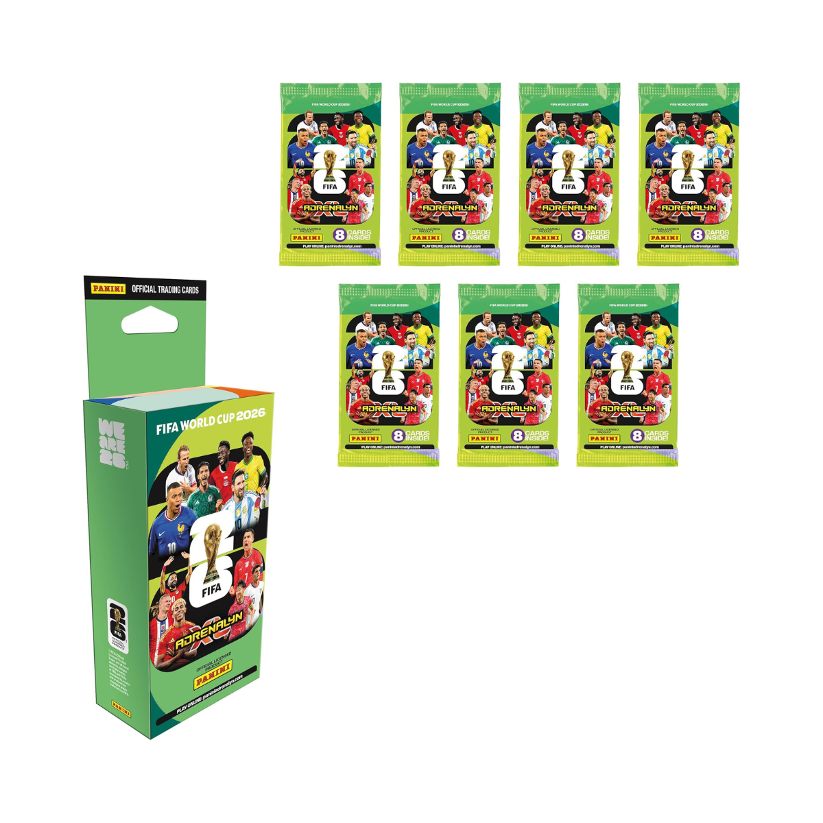 Panini FIFA World Cup 2026 Adrenalyn XL Ecoblister, 3 Trading Card Packets with 2 Limited Edition Gold Cards, Official Football Collectible Cards, Kids Fans Collectors, Ages 6+