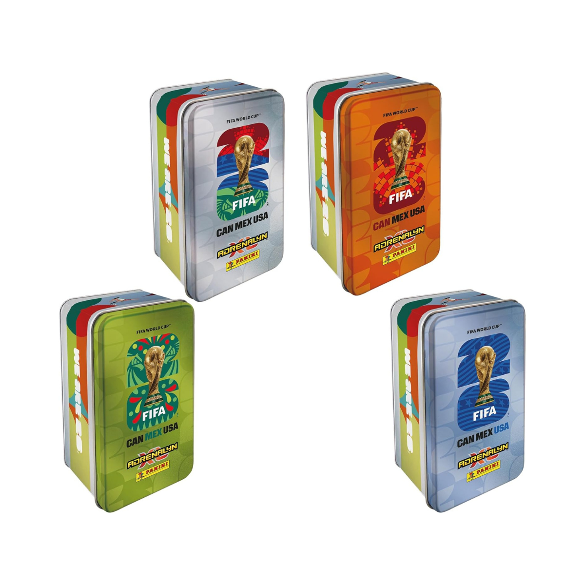 Panini FIFA World Cup 2026 Adrenalyn XL Classic Tin Trading Cards, 8 Packs with Limited Edition Cards and Golden Baller, Official Football Collectible Card Game Set for Kids and Collectors Age 6+