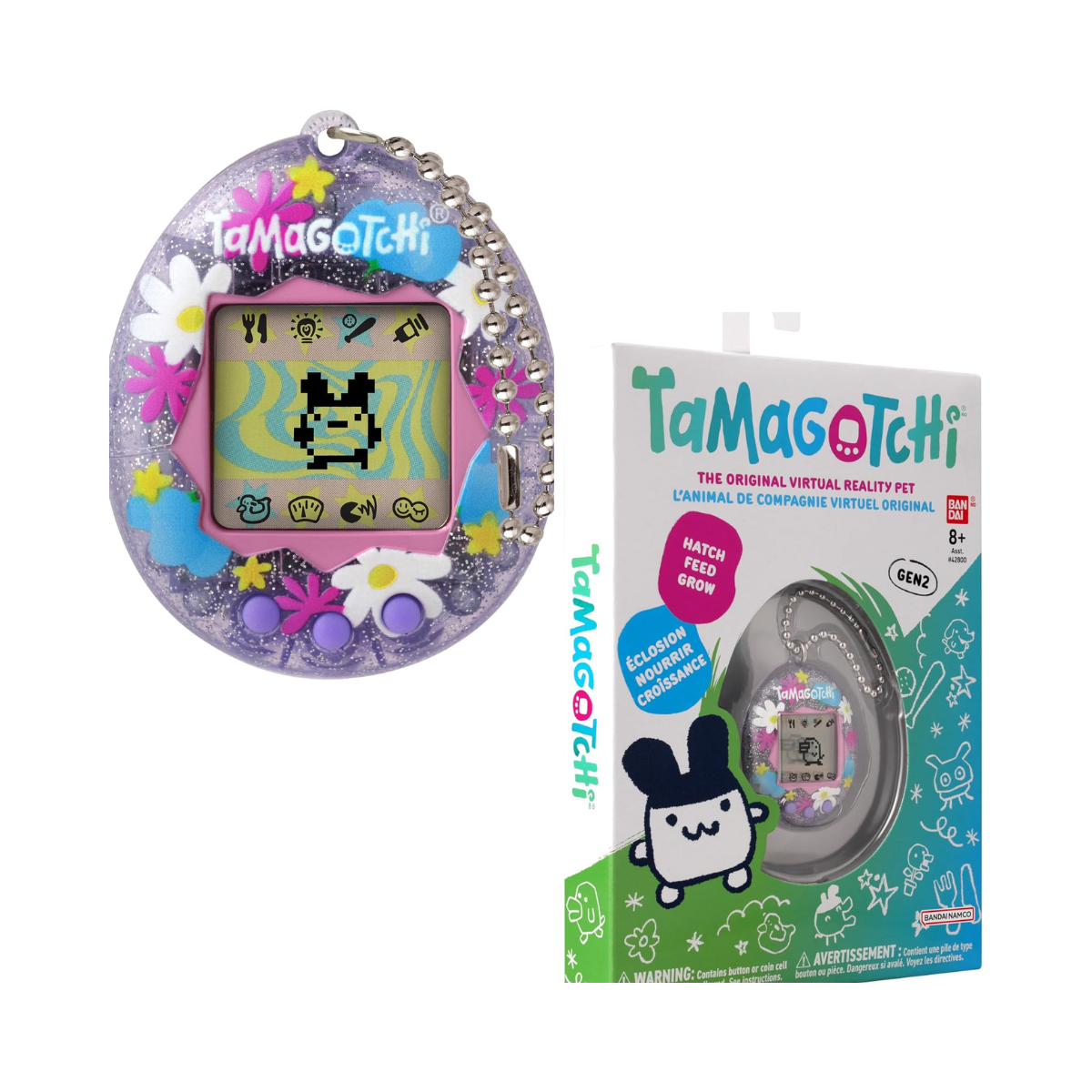 TAMAGOTCHI Bandai Original Flower Perfume Digital Pet, Nurture And Raise The Original Electronic Pet Japanese Kids Toys For Girls And Boys Make Great 90s Retro Gifts
